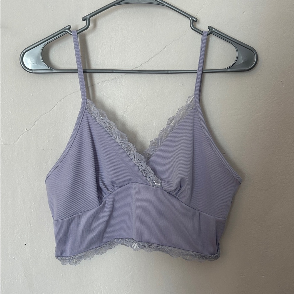 Lavender Lace Trim Bralette
